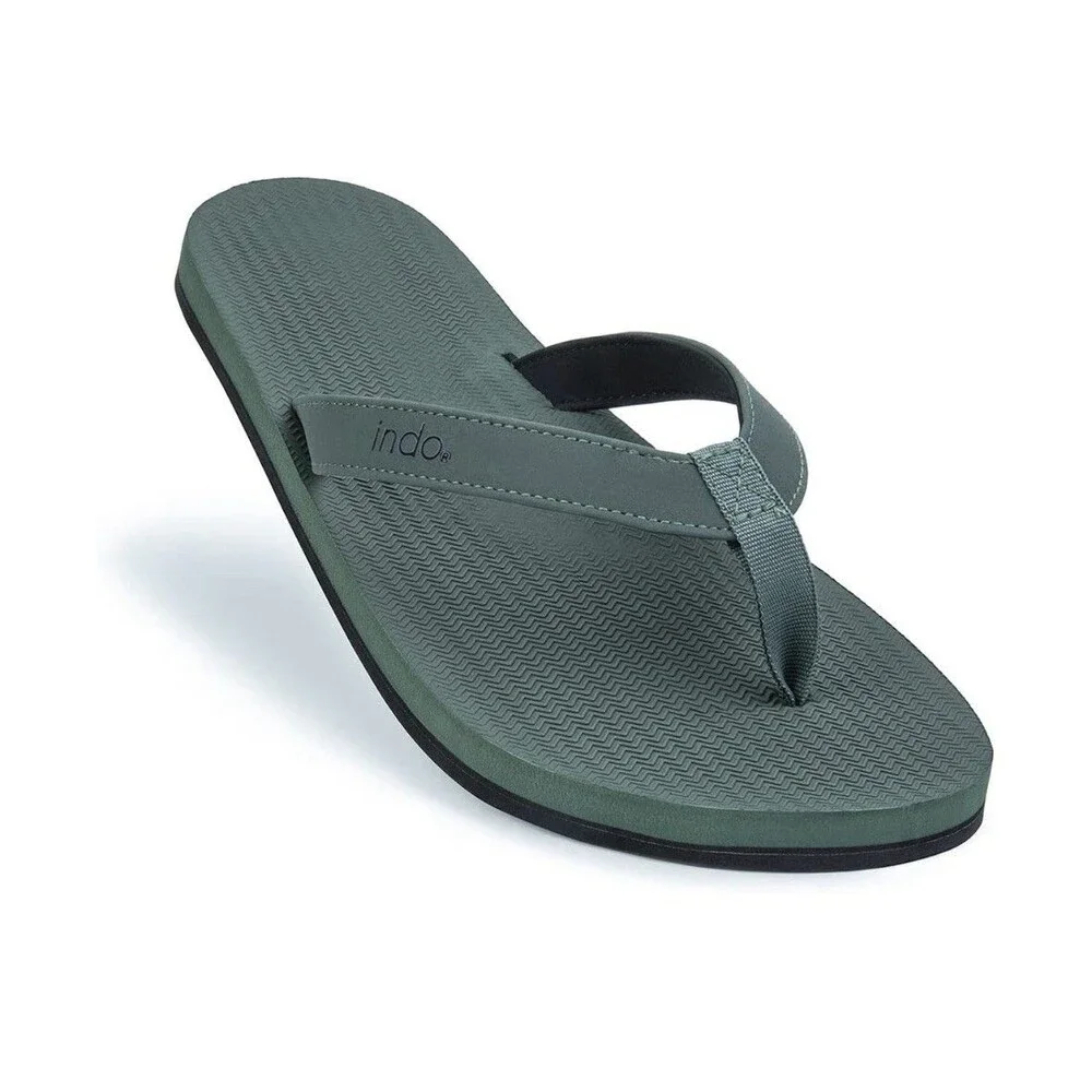 NEW Indosoles Mens Size 10-11 All Terrain Waterproof Vegan Flip Flops Leaf Green
